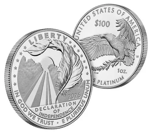 Charters of Freedom 2026-W Platinum Proof Coin - Declaration of Independence