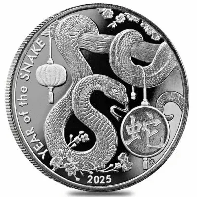 2025 1 oz Asahi Lunar Snake Silver Round .999 Fine