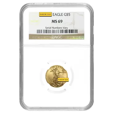American 1/10 oz $5 Gold American Eagle NGC MS 69 (Random Year)