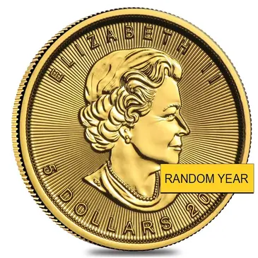 Canadian 1/10 oz Canadian Gold Maple Leaf $5 Coin (Random Year)