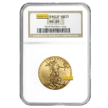 Default <p>1/2 oz $25 Gold American Eagle NGC MS 69 (Random Year)</p>