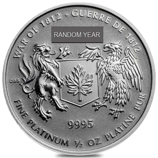 Default 1/2 oz Canada $50 War of 1812 Platinum Coin .9995 Fine BU/Proof (Random Year)
