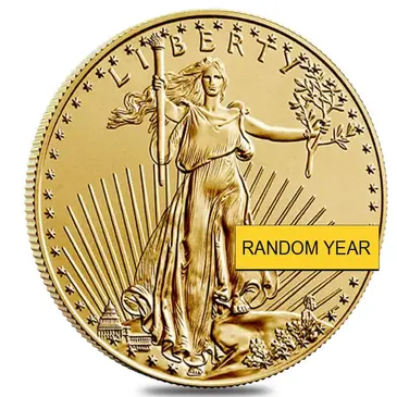 American 1/2 oz Gold American Eagle $25 Coin BU (Random Year)