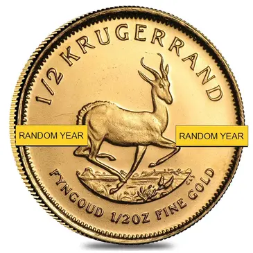 South African 1/2 oz South African Krugerrand Gold Coin BU/Proof (Random Year)