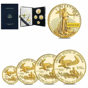American 1.85 oz Proof Gold American Eagle 4-Coin Set (Random Year, w/Box & COA)