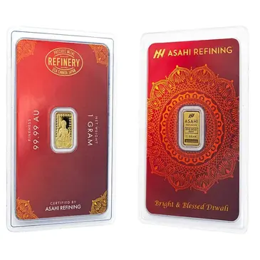 Default <p>1 Gram Asahi Diwali Gold Bar .9999 Fine (in Assay)</p>