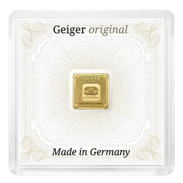 Default 1 gram Geiger Original Square Gold Bar (In Assay)