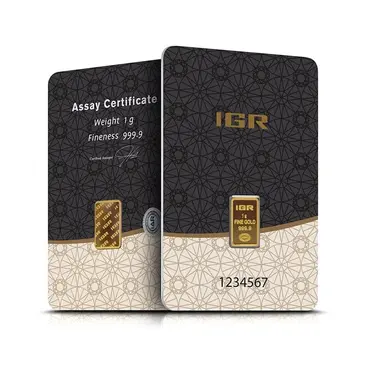 Default 1 gram Istanbul Gold Refinery (IGR) Bar .9999 Fine (In Assay)