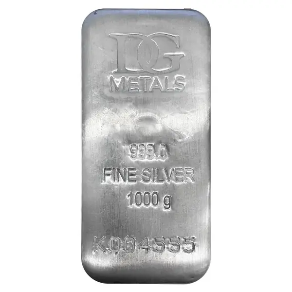 Default 1 Kilo Dillon Gage Metals (DG) Silver Cast Bar .999 Fine
