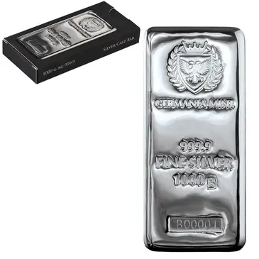 Default 1 Kilo Germania Mint Silver Bar .9999 Fine (1000 gram)