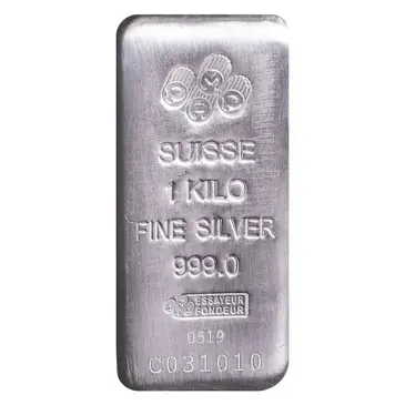 PAMP Suisse 1 Kilo PAMP Suisse Silver Cast Bar .999 Fine (w/Assay)