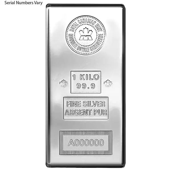 Default 1 Kilo Royal Canadian Mint (RCM) .999 Fine Silver Bar
