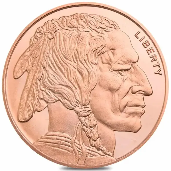 Default 1 oz Copper Golden State Mint Buffalo Round .999 Fine