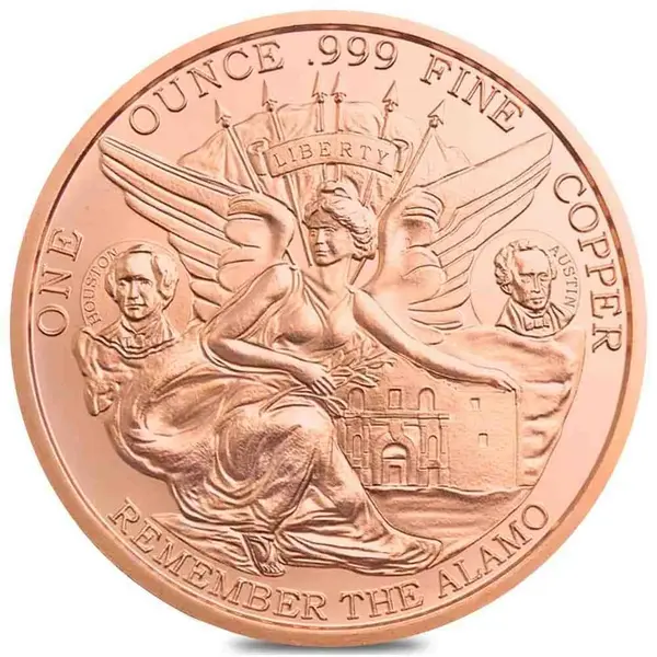 Default 1 oz Copper Texas Commemorative Round .999 Fine