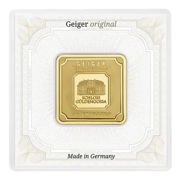 Default 1 oz Geiger Original Square Gold Bar (In Assay)