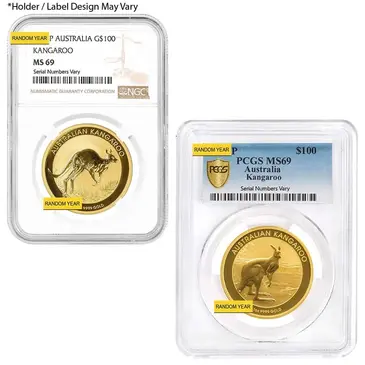 Default 1 oz Gold Australian Kangaroo Coin Perth Mint NGC / PCGS MS 69 (Random Year)