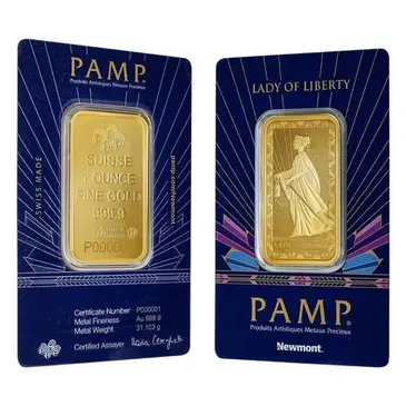 Default 1 oz Gold Bar PAMP Suisse Lady of Liberty (In Assay)