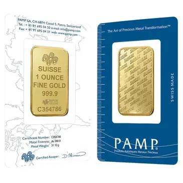 PAMP Suisse 1 oz Gold Bar - PAMP Suisse - New Design (In Assay)