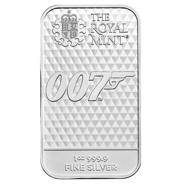 Default 1 oz Great Britain James Bond 007 Diamonds Are Forever Silver Bar .9999 Fine
