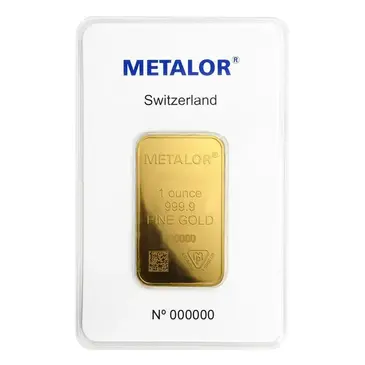 Metalor 1 oz Metalor Gold Bar .9999 Fine (In Assay)