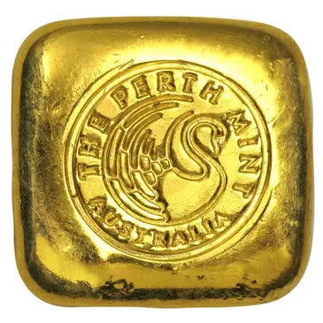 Default 1 oz Perth Mint Cast Gold Button Bar .9999 Fine