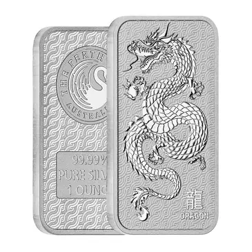 Default 1 oz Perth Mint Lunar Dragon Silver Bar .9999 Fine