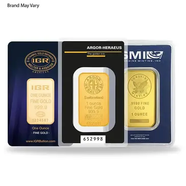 Default <p>1 oz Random Brand Gold Bar .999+ Fine (In Assay)</p>