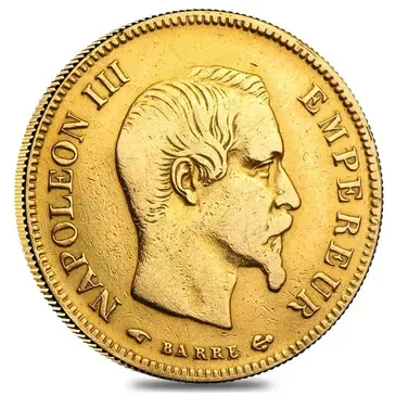 Default 10 Francs French Gold Napoleon III AGW .0933 oz Avg Circ (1854-1869, Random Year)