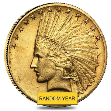 American $10 Gold Eagle Indian Head - Extra Fine XF (Random Year)