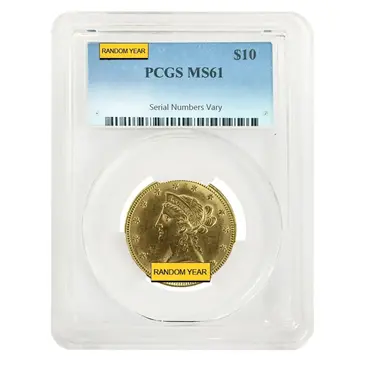 Default $10 Liberty Head Gold Eagle PCGS MS 61 (Random Year)