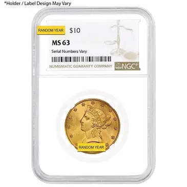 American $10 Liberty Head Gold Eagle NGC MS 63 (Random Year)