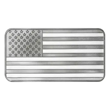 Silvertowne 10 oz American Flag Silver Bar .999 Silver (Sealed)