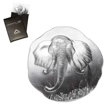 Default 10 oz Argentia Elephant High Relief Silver Round .9999 Fine