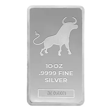 Default <p>10 oz Bullion Exchanges Silver Bar .9999 Fine</p>