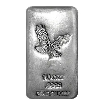 Default 10 oz Eagle Design Silver Cast Bar .9999 Fine
