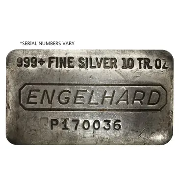 Engelhard 10 oz Engelhard Cast Silver Bar .999 Fine
