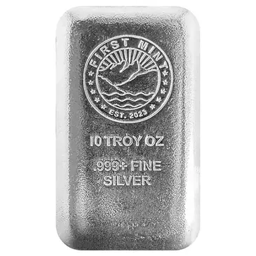 Default 10 oz First Mint Silver Cast Bar .999 Fine