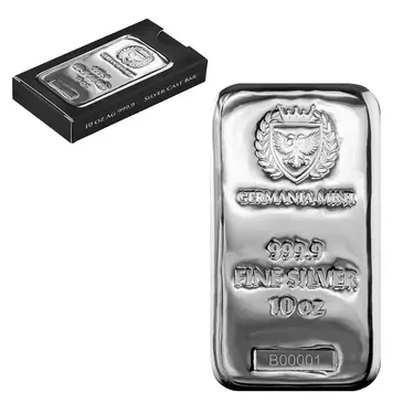 Default 10 oz Germania Mint Silver Bar .9999 Fine