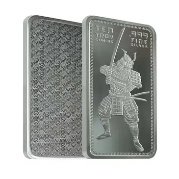 Golden State Mint 10 oz Silver Samurai Warrior Bar .999 Fine