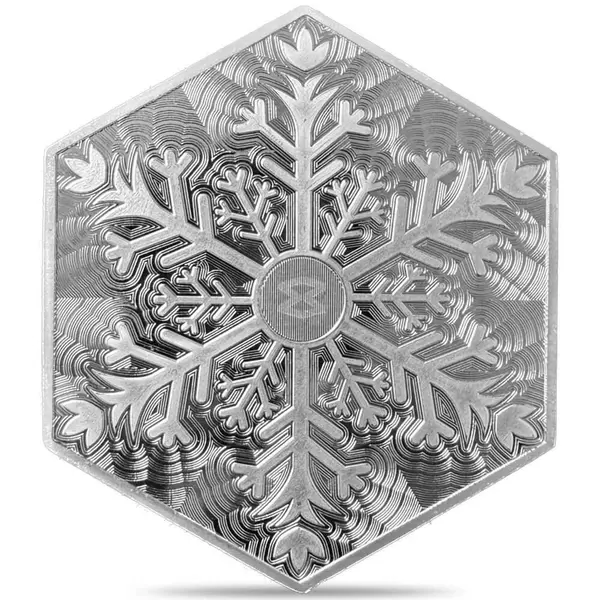 Default 10 oz Snowflake Hexagon Silver Bar .999 Fine (Sealed)