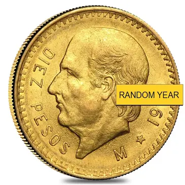 Mexican 10 Pesos Mexican Gold Coin (Random Year)
