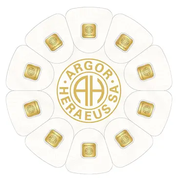Default <p>10 x 1 gram Goldseed Argor Heraeus Gold Bar .9999 Fine (In Assay)</p>