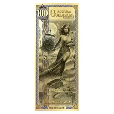 Default 100 Florida Goldback 1/10 oz 24K Gold Foil Aurum Note