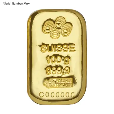 PAMP Suisse 100 gram Gold Bar - Pamp Suisse (Cast, w/Assay)