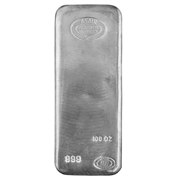 Asahi 100 oz Asahi Silver Bar .999 Fine