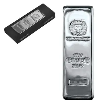 Default 100 oz Germania Mint Silver Bar .9999 Fine