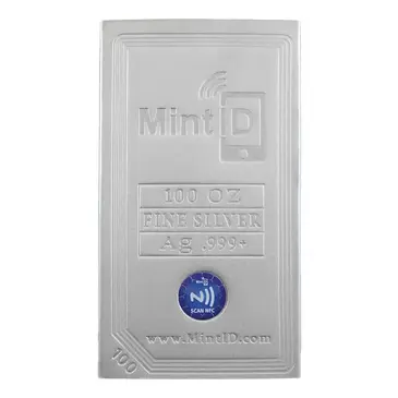Mint ID 100 oz MintID Silver Bar .999+ Fine (NFC Scan Authentication)