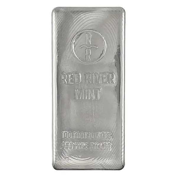 Default 100 oz Red River Mint Silver Cast Bar .999 Fine