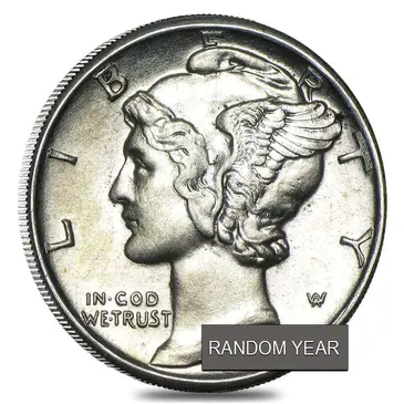 Default 10C Mercury Dime 90% Silver Coin BU