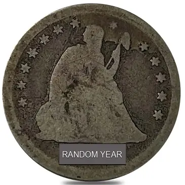 Default 1838-1891 Seated Liberty Silver Quarter Dollar Circulated (Random Year)